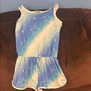 Pixielane Blue Star Print Kids Romper